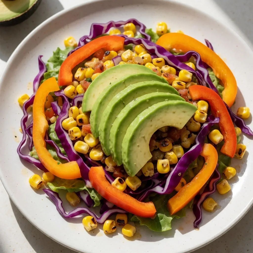Plato colorido con vegetales mexicanos variados