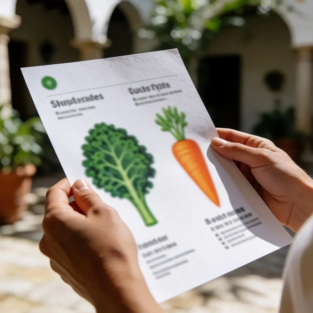 Folleto educativo sobre vitaminas para los ojos