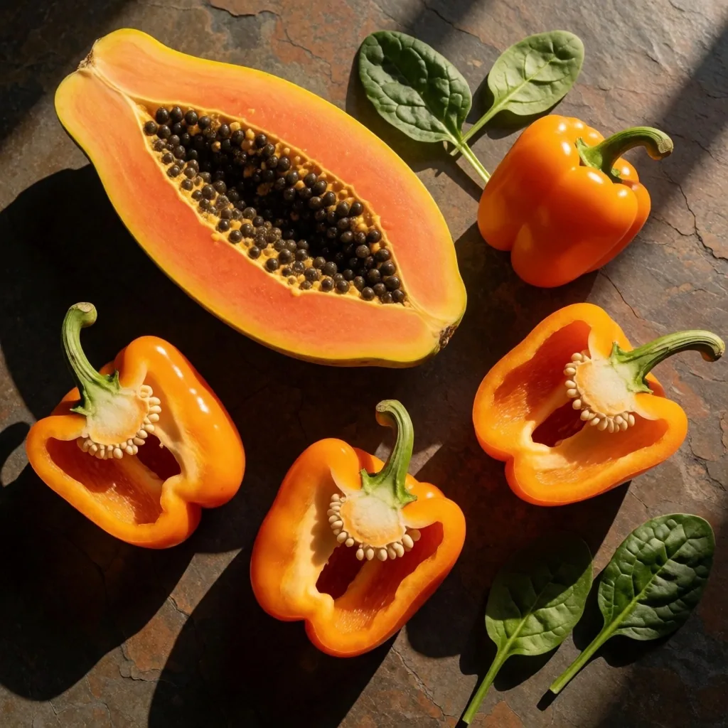 Alimentos coloridos mexicanos ricos en nutrientes para los ojos