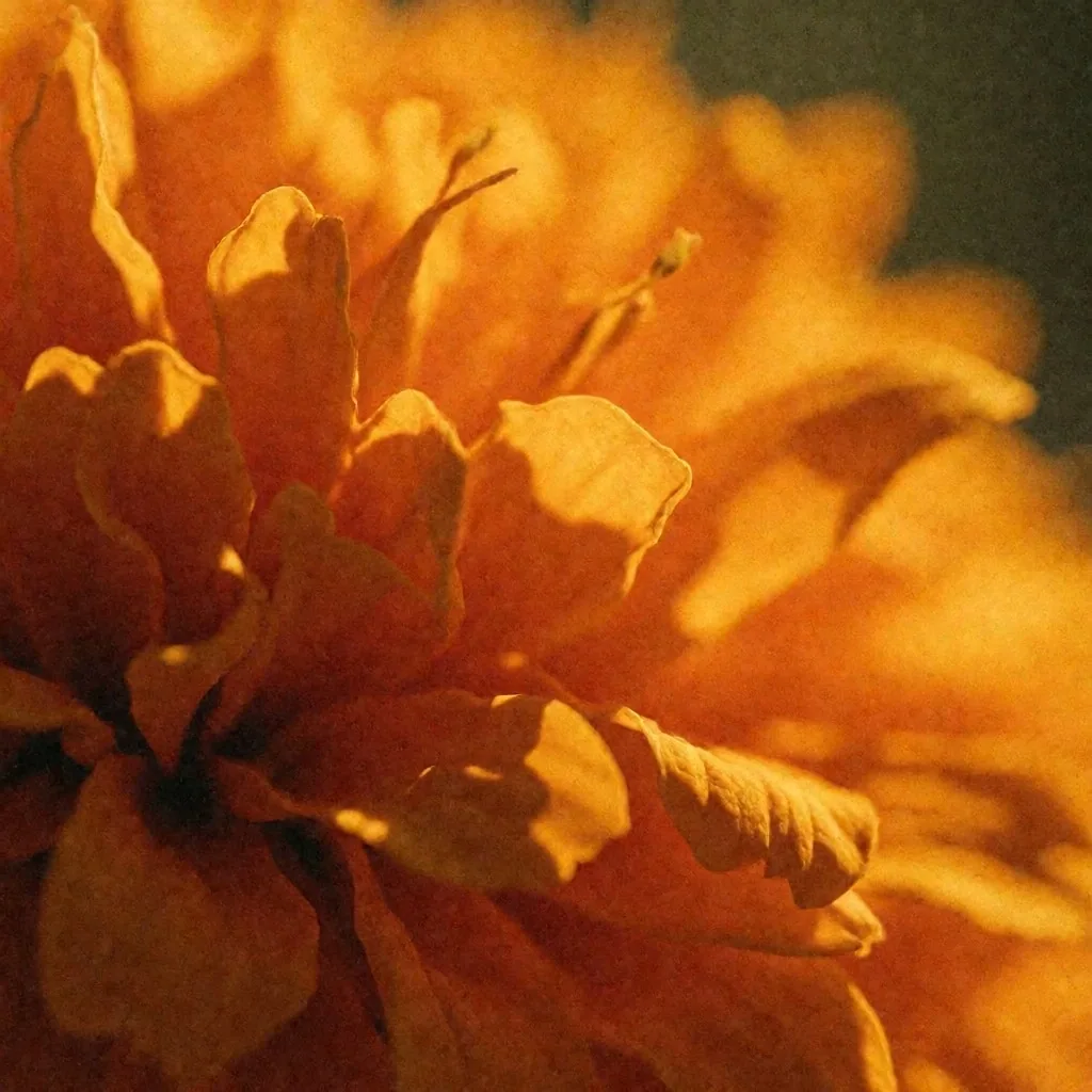 Flor de cempasúchil ilustrando la naturaleza orgánica del contenido sobre bienestar visual